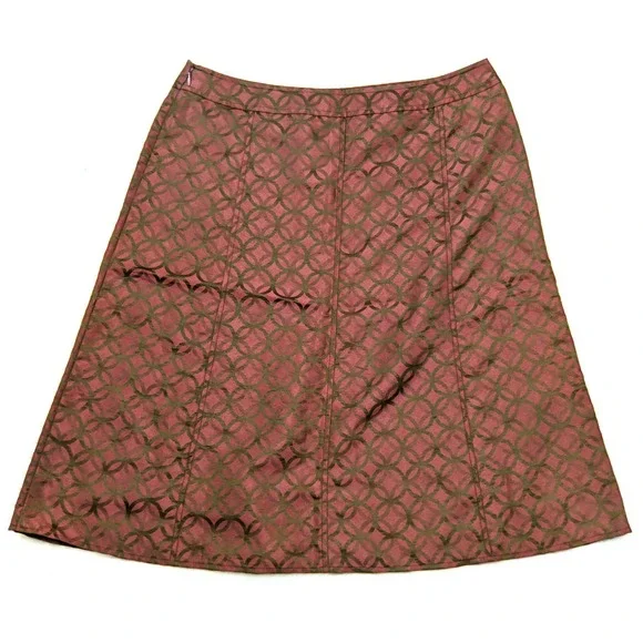 i.e. Petite A Line Skirt Boho Knee Length Waist Band Invisible Zipper Size 12P - Picture 3 of 4